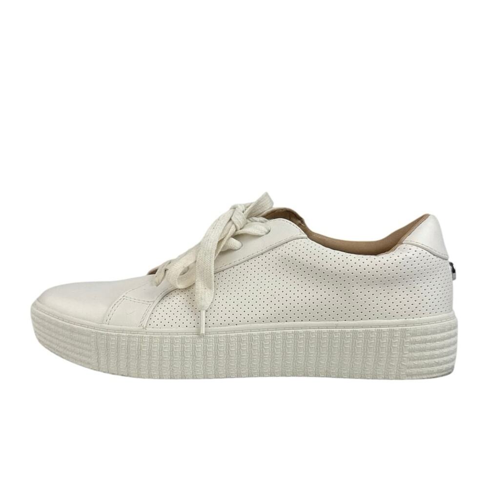Steve Madden Toliver Women's White Leather Lace Up Low Top Sneakers Shoes 10